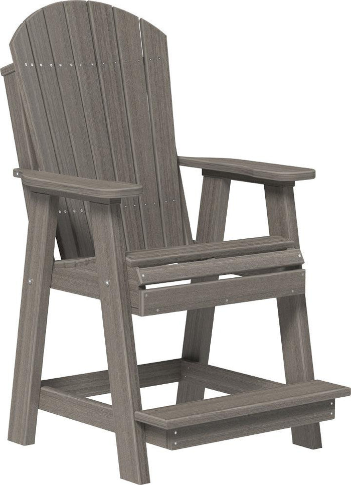 luxcraft counter height recycled plastic adirondack balcony chair coastal gray