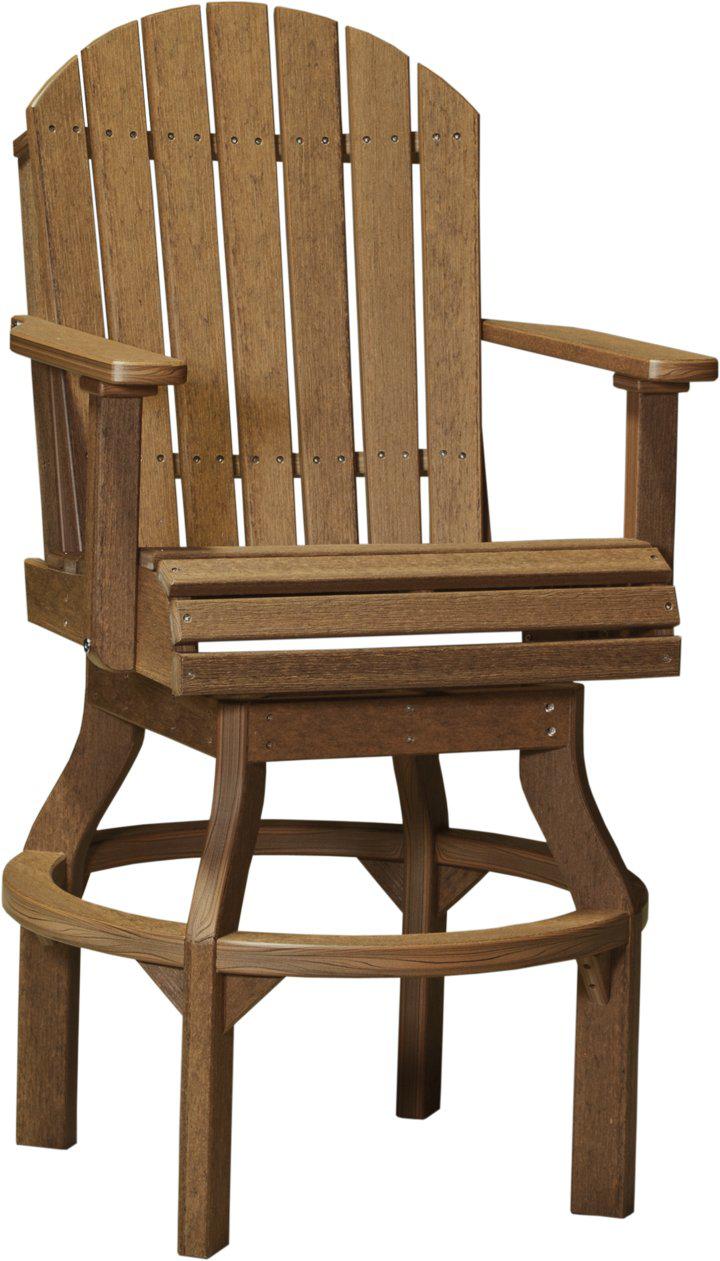 LuxCraft Recycled Plastic Adirondack Swivel Chair (BAR HEIGHT) - LEAD TIME TO SHIP 3 TO 4 WEEKS