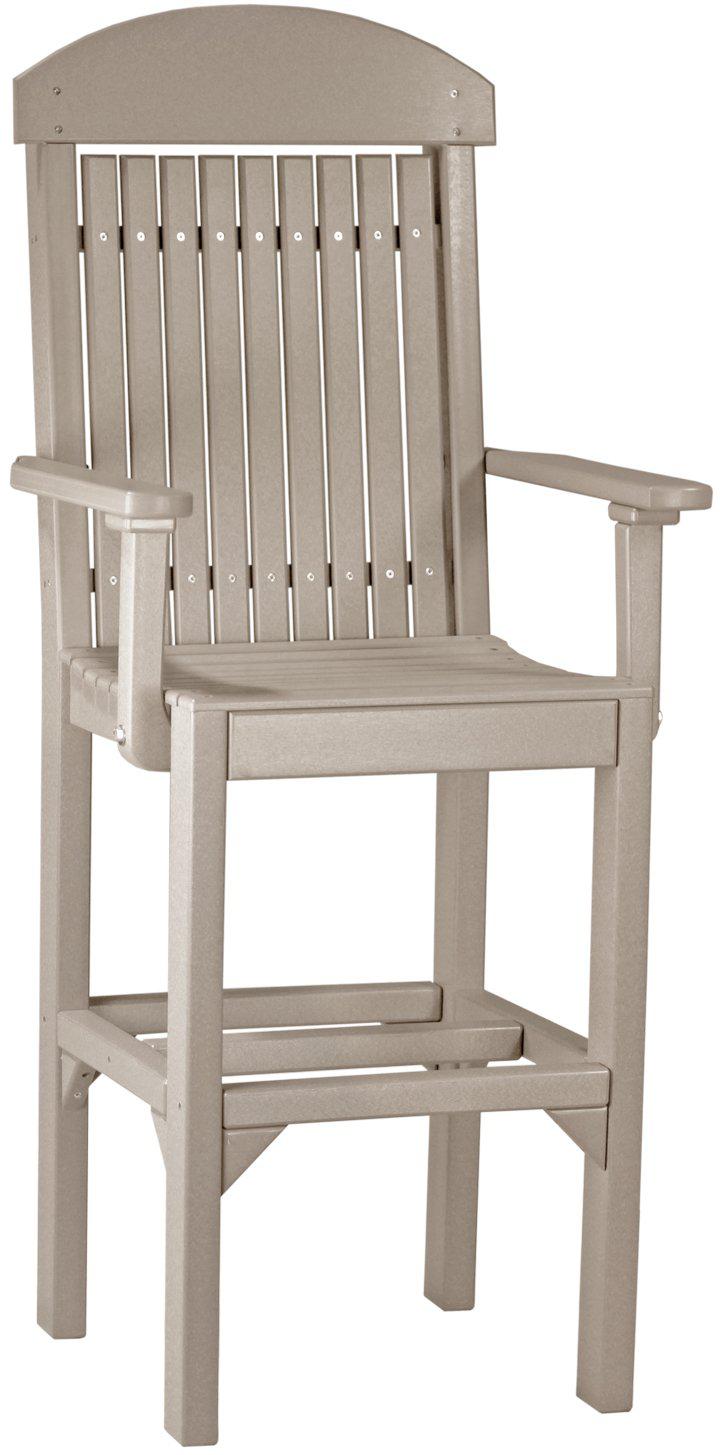 LuxCraft Recycled Plastic Classic Arm Chair (BAR HEIGHT) - LEAD TIME TO SHIP 3 TO 4 WEEKS
