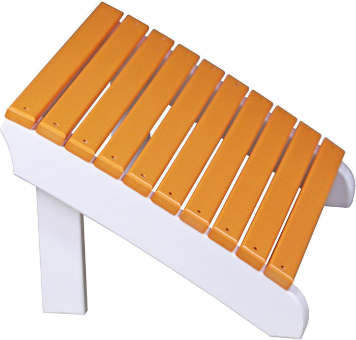 LuxCraft Recycled Plastic Deluxe Adirondack Footrest - Tangerine on White