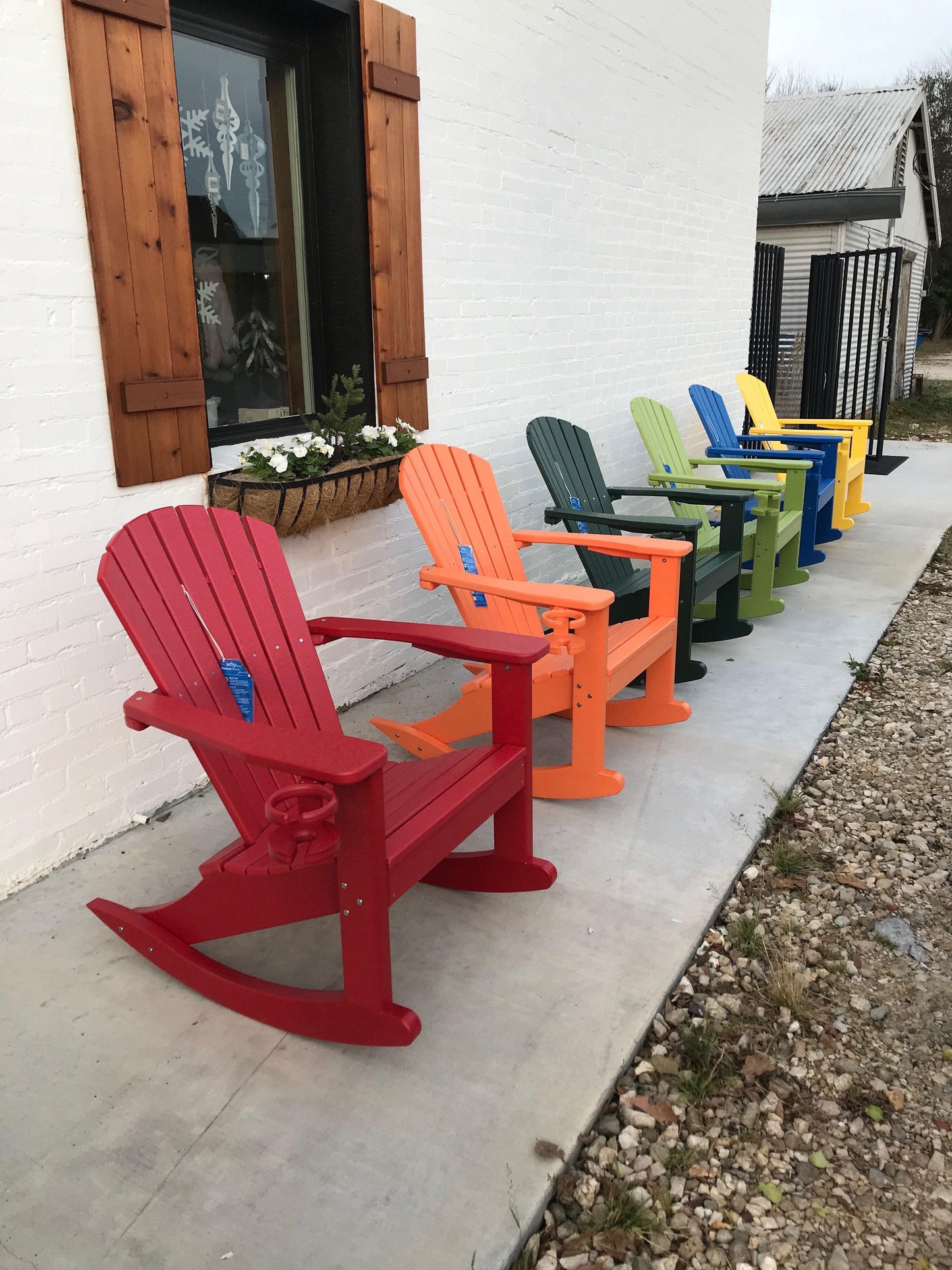 Perfect Choice Furniture Recycled Plastic Classic Adirondack Rocking Chair Set - LEAD TIME TO SHIP 4 WEEKS OR LESS