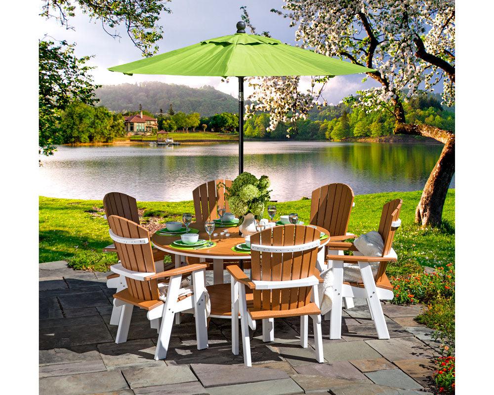 Leisure Lawns Amish Made  Recycled Plastic  7 Piece Table Set with 60in Table Set (Dining Height) - LEAD TIME TO SHIP 6 WEEKS OR LESS