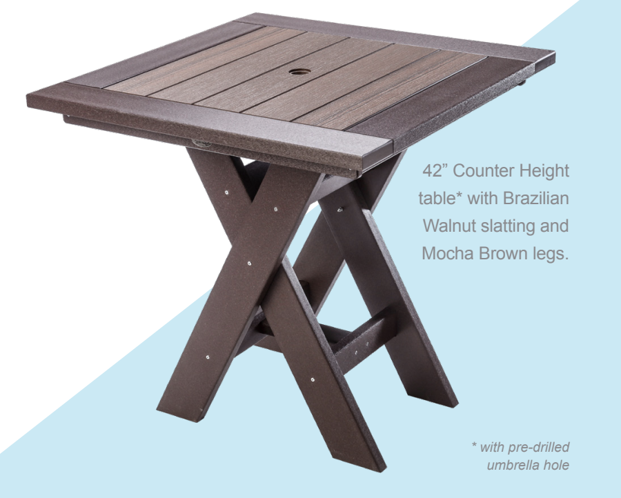 Perfect Choice Furniture Recycled Plastic Stanton 42" Counter Height Table - LEAD TIME TO SHIP 4 WEEKS OR LESS