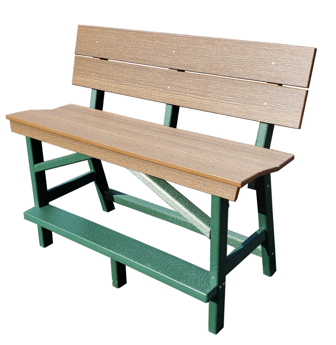 Perfect Choice Furniture Recycled Plastic Stanton Standard Bar Height Bench With Back - LEAD TIME TO SHIP 4 WEEKS OR LESS