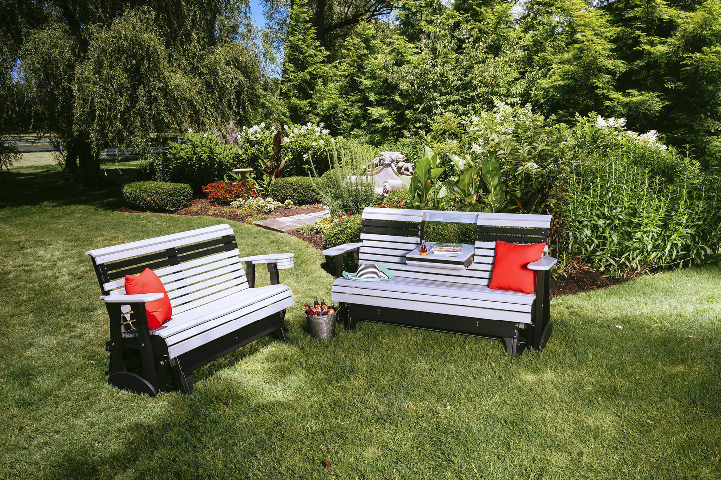 LuxCraft Rollback Recycled Plastic 4ft. Plain Patio Glider - LEAD TIME TO SHIP 7 BUSINESS DAYS OR LESS