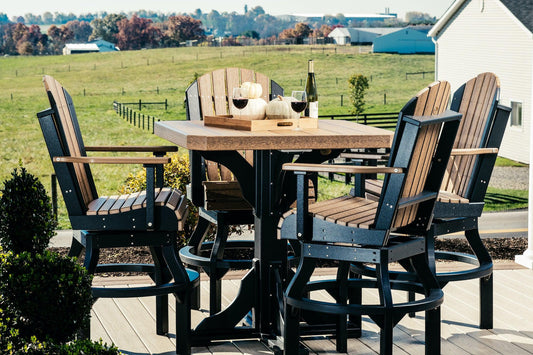 LuxCraft Recycled Plastic Adirondack Swivel Chair (BAR HEIGHT) - LEAD TIME TO SHIP 3 TO 4 WEEKS