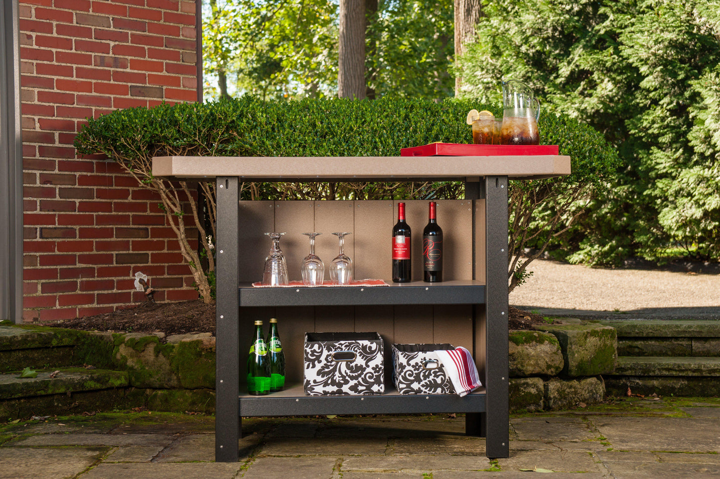 LuxCraft Recycled Plastic Serving Bar (Stools sold separately) - LEAD TIME TO SHIP 3 TO 4 WEEKS