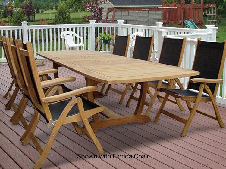 Royal Teak Collection 84/102/120" Outdoor Gala Expansion Patio Table - SHIPS WITHIN 1 TO 2 BUSINESS DAYS