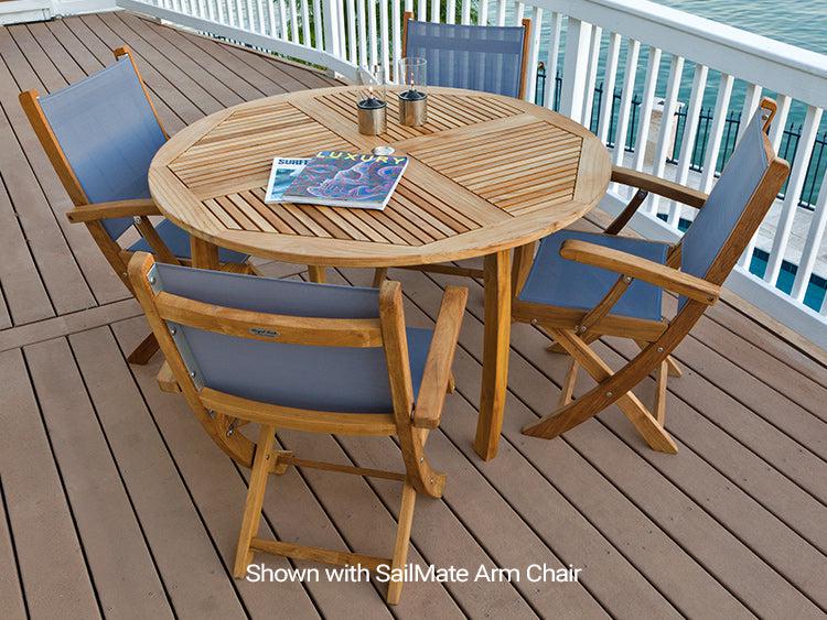Royal Teak Collection Dolphin Outdoor Patio Table 50" Round - SHIPS WITHIN 1 TO 2 BUSINESS DAYS