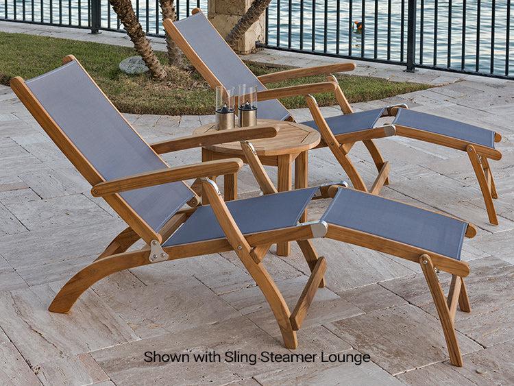 Royal Teak Collection Outdoor Miami Deep Seating 22" Round Side Table - SHIPS WITHIN 1 TO 2 BUSINESS DAYS