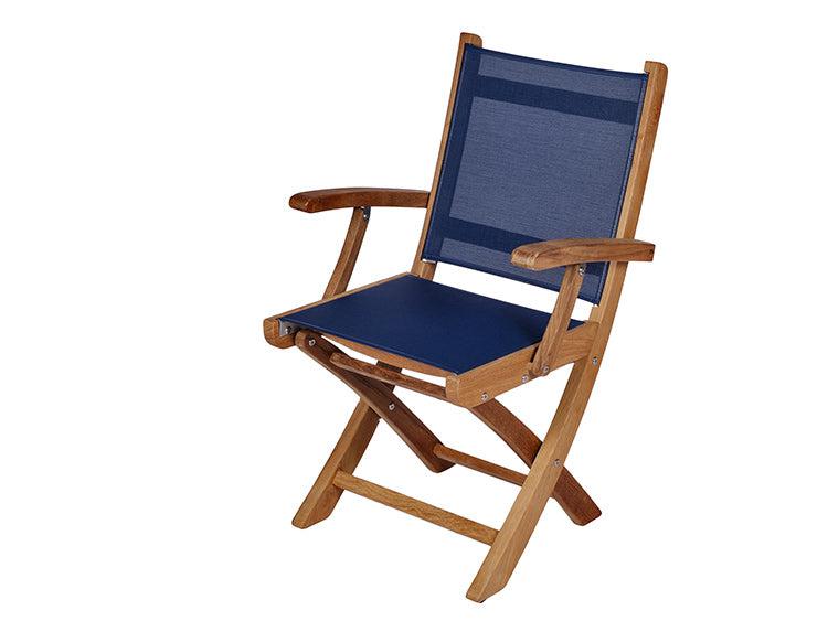 Royal Teak Collection Outdoor Sailmate Folding Arm Sling Chair - SHIPS WITHIN 1 TO 2 BUSINESS DAYS