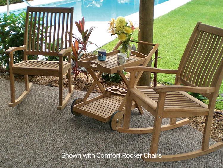 Royal Teak Collection Outdoor Tray Serving Cart - SHIPS WITHIN 1 TO 2 BUSINESS DAYS