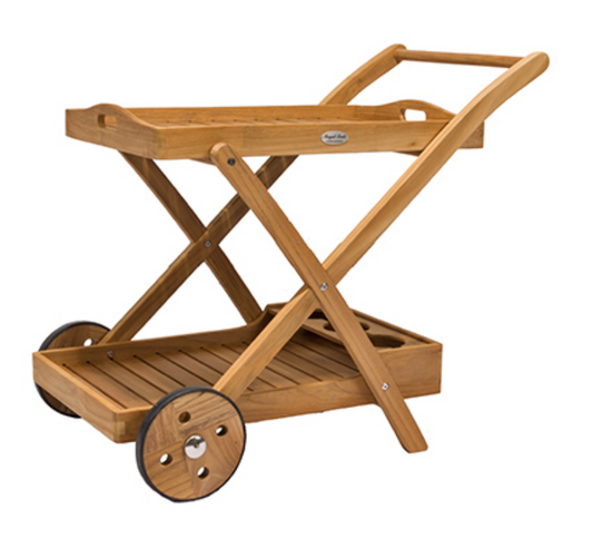 Royal Teak Collection Outdoor Tray Serving Cart - SHIPS WITHIN 1 TO 2 BUSINESS DAYS