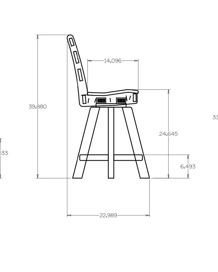 Perfect Choice Recycled Plastic Traditional Counter Height Swivel Armless Chair - LEAD TIME TO SHIP 4 WEEKS OR LESS