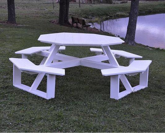 A&L FURNITURE CO. Recycled Plastic 54" Octagon Walk-In Table - White