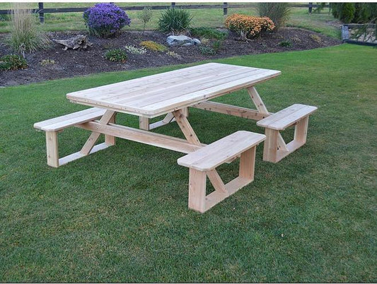 A & L FURNITURE CO. 8' Cedar Walk-In Table - Ships FREE in 5-7 Business days - Rocking Furniture