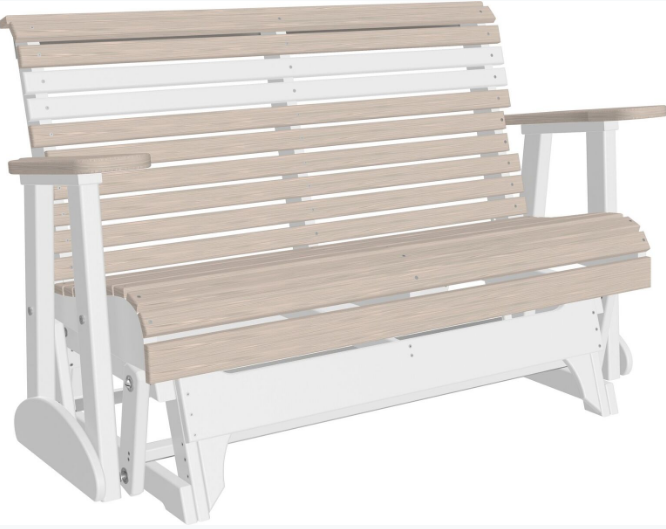 LuxCraft Rollback Recycled Plastic 4ft. Plain Patio Glider - LEAD TIME TO SHIP 7 BUSINESS DAYS OR LESS