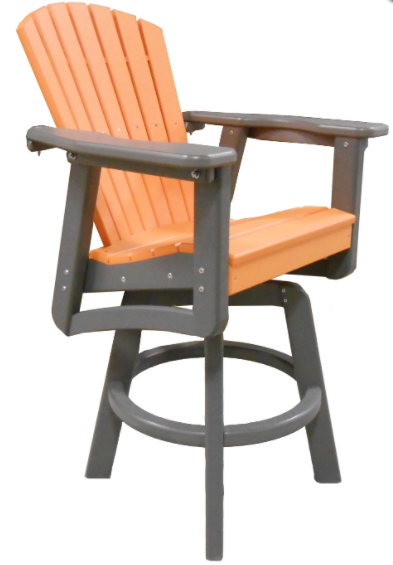 Perfect Choice Recycled Plastic Classic Swivel Bar Height Arm Chair - LEAD TIME TO SHIP 4 WEEKS OR LESS