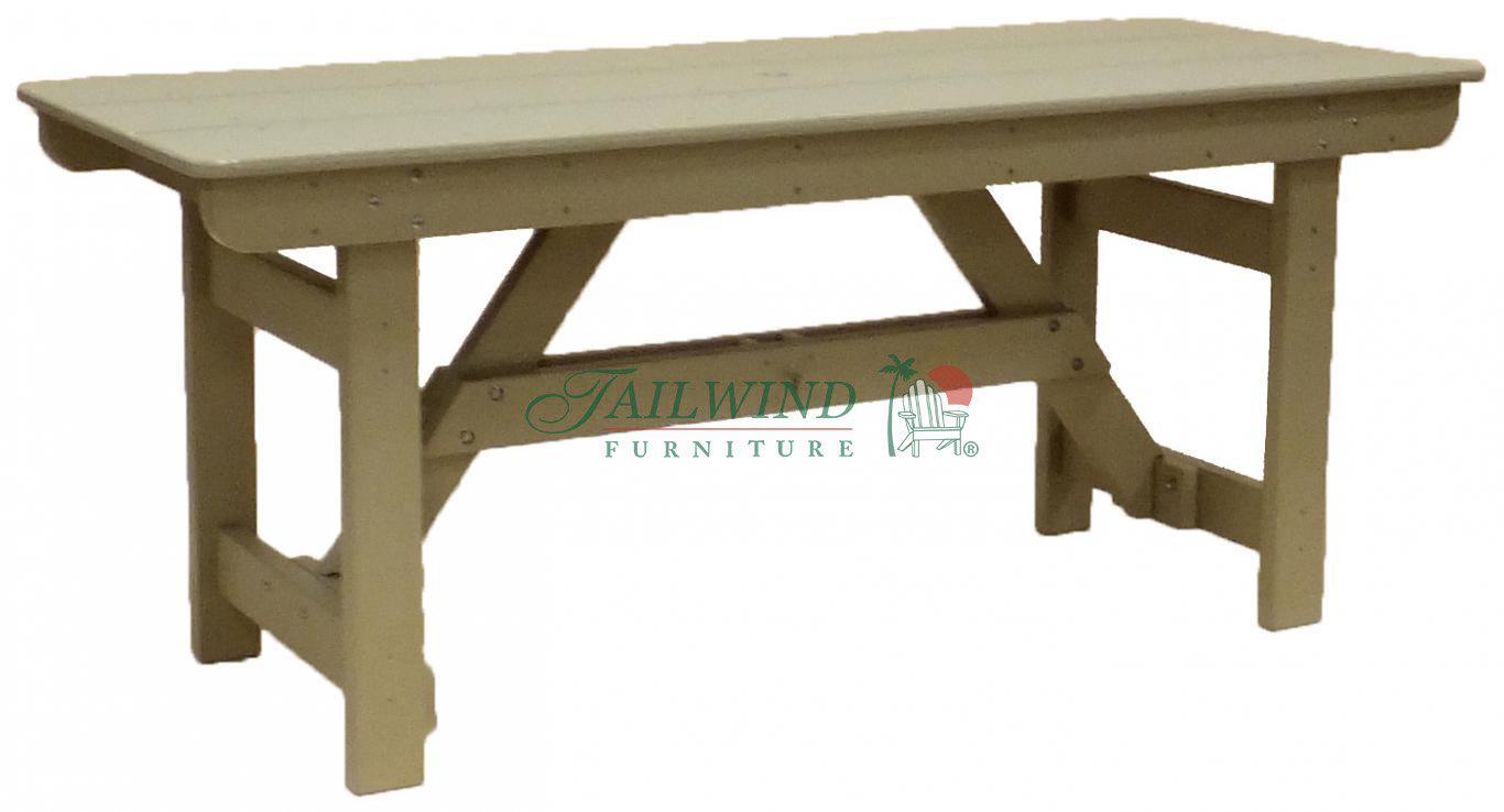 Tailwind Furniture Recycled Plastic 71.5"L x 29"W Rectangle Dining Table - DTR 715 - LEAD TIME TO SHIP 3 WEEKS OR LESS
