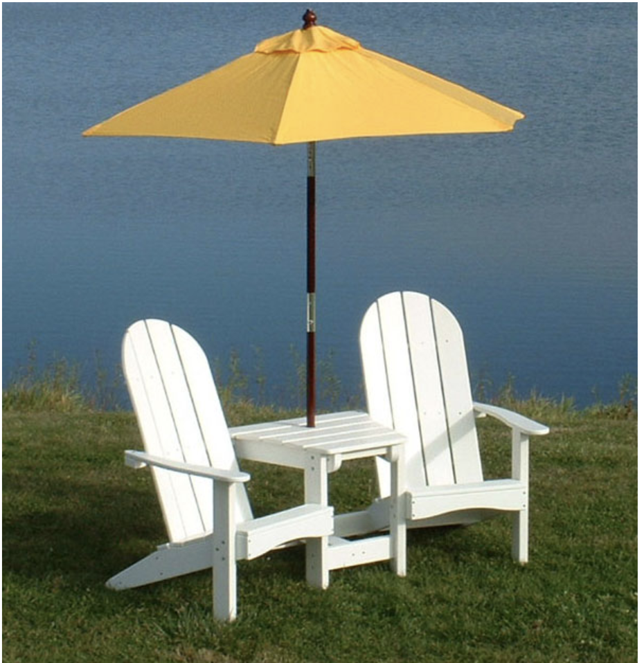 Tailwind Furniture Recycled Plastic Round Back Adirondack Tete-A-Tete - TT-405 - LEAD TIME TO SHIP 3 WEEKS OR LESS