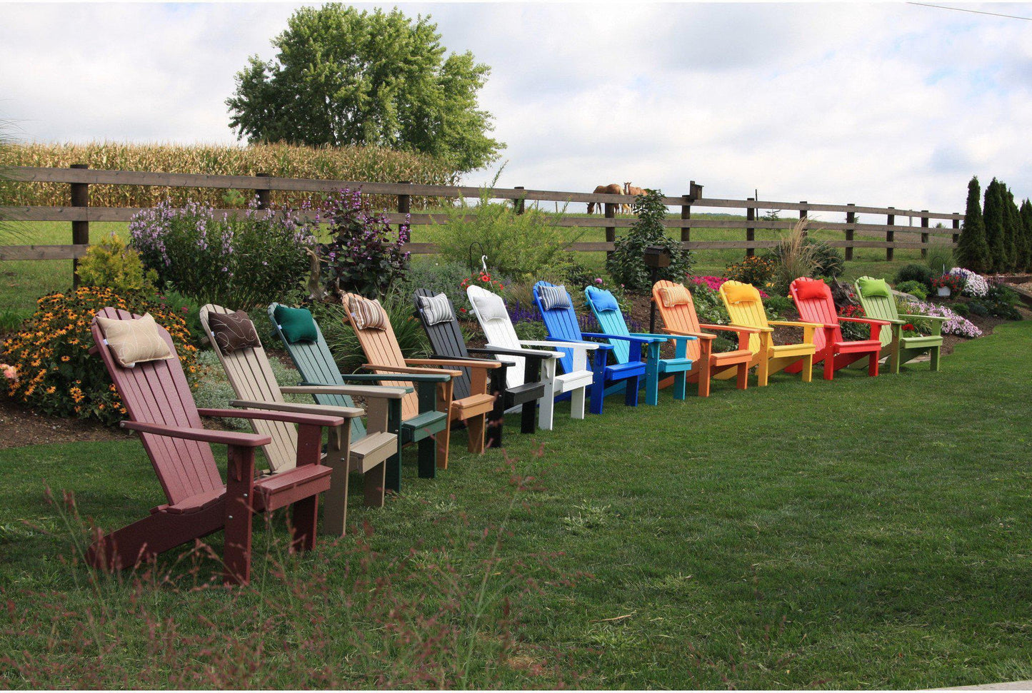 A & L Furniture Co. Amish Made Recycled Plastic Fanback Adirondack Chair  - Ships FREE in 5-7 Business days - Rocking Furniture