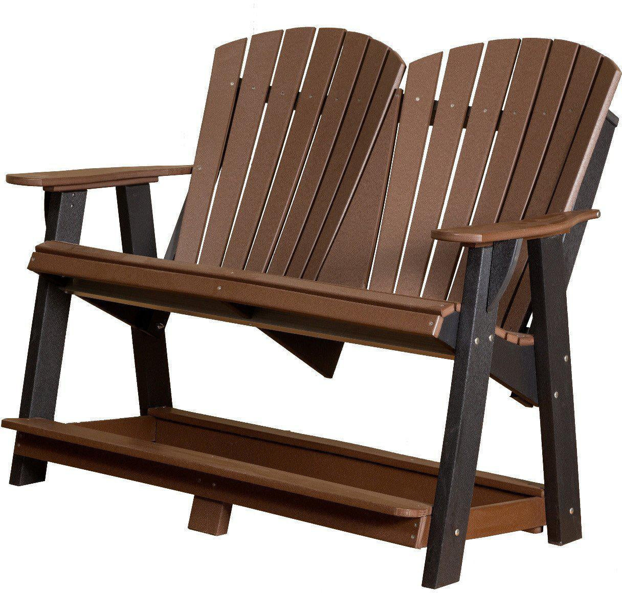 Wildridge High Outdoor Double Adirondack Bench Recycled Plastic