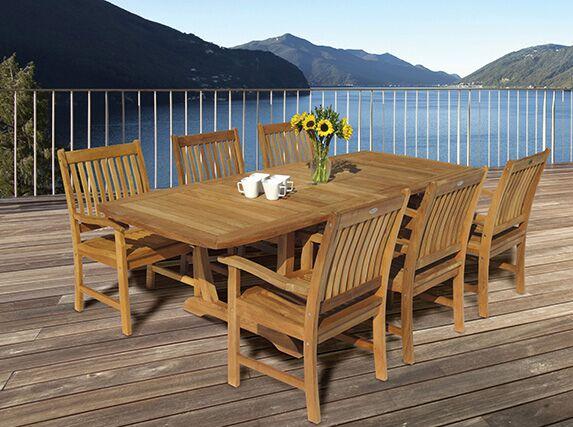 Royal Teak Collection Compass Outdoor Patio Arm Chair - SHIPS WITHIN 1 TO 2 BUSINESS DAYS