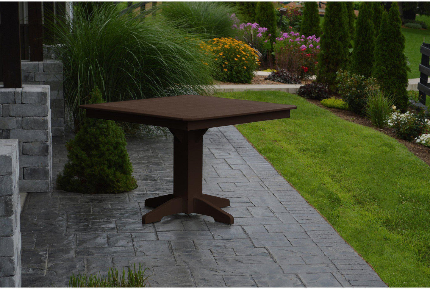 A&L Furniture Recycled Plastic 44" Square Dining Table - Tudor Brown