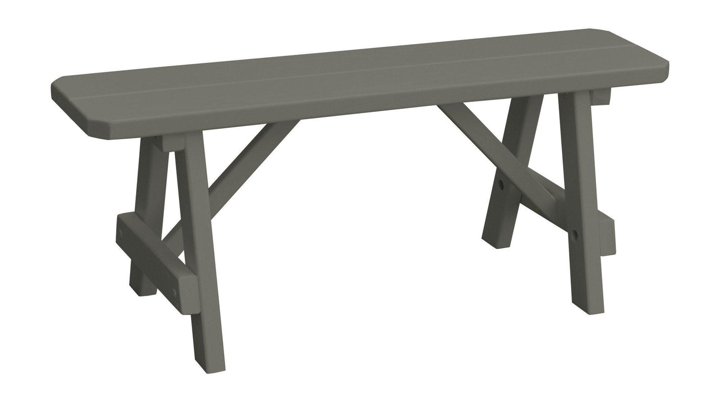 A&L Furniture Co. Yellow Pine 44" Traditional Bench Only - LEAD TIME TO SHIP 10 BUSINESS DAYS