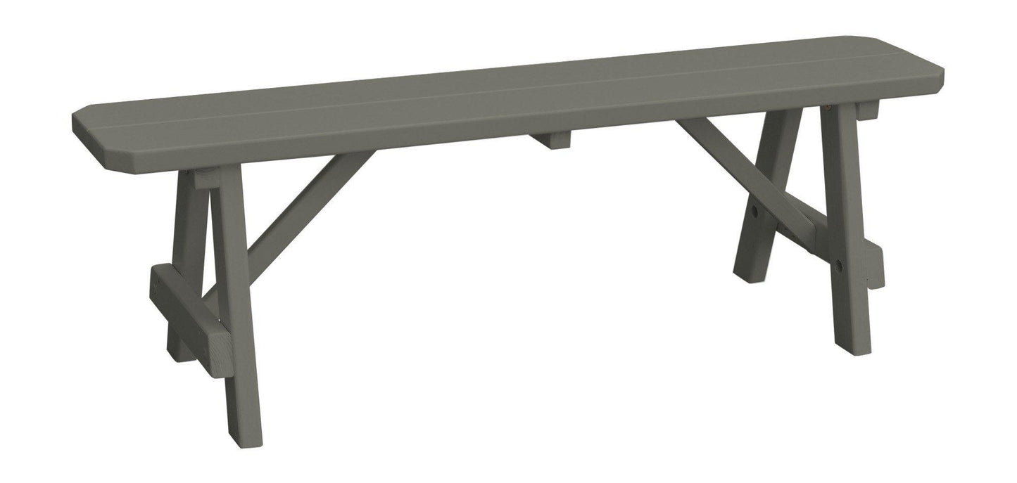 A&L Furniture Co. Yellow Pine 55" Traditional Bench Only - LEAD TIME TO SHIP 10 BUSINESS DAYS