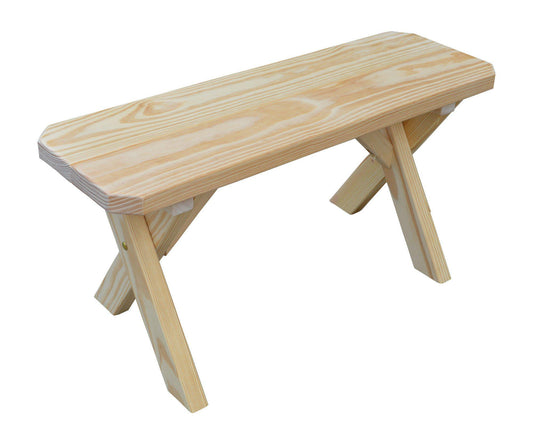 A&L Furniture Co. Pressure Treated Pine 33" Crossleg Bench Only - LEAD TIME TO SHIP 10 BUSINESS DAYS