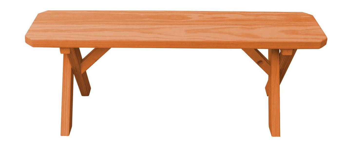 A&L Furniture Co. Yellow Pine 44" Crossleg Bench Only - LEAD TIME TO SHIP 10 BUSINESS DAYS