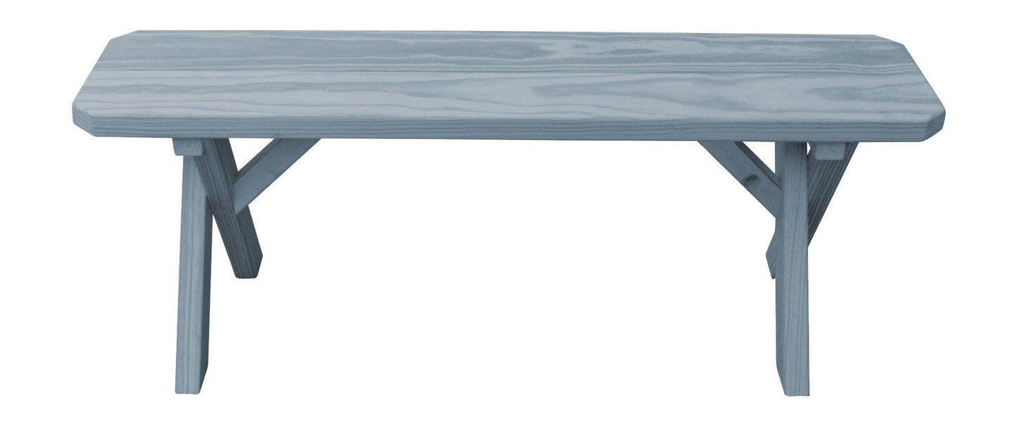 A&L Furniture Co. Yellow Pine 44" Crossleg Bench Only - LEAD TIME TO SHIP 10 BUSINESS DAYS