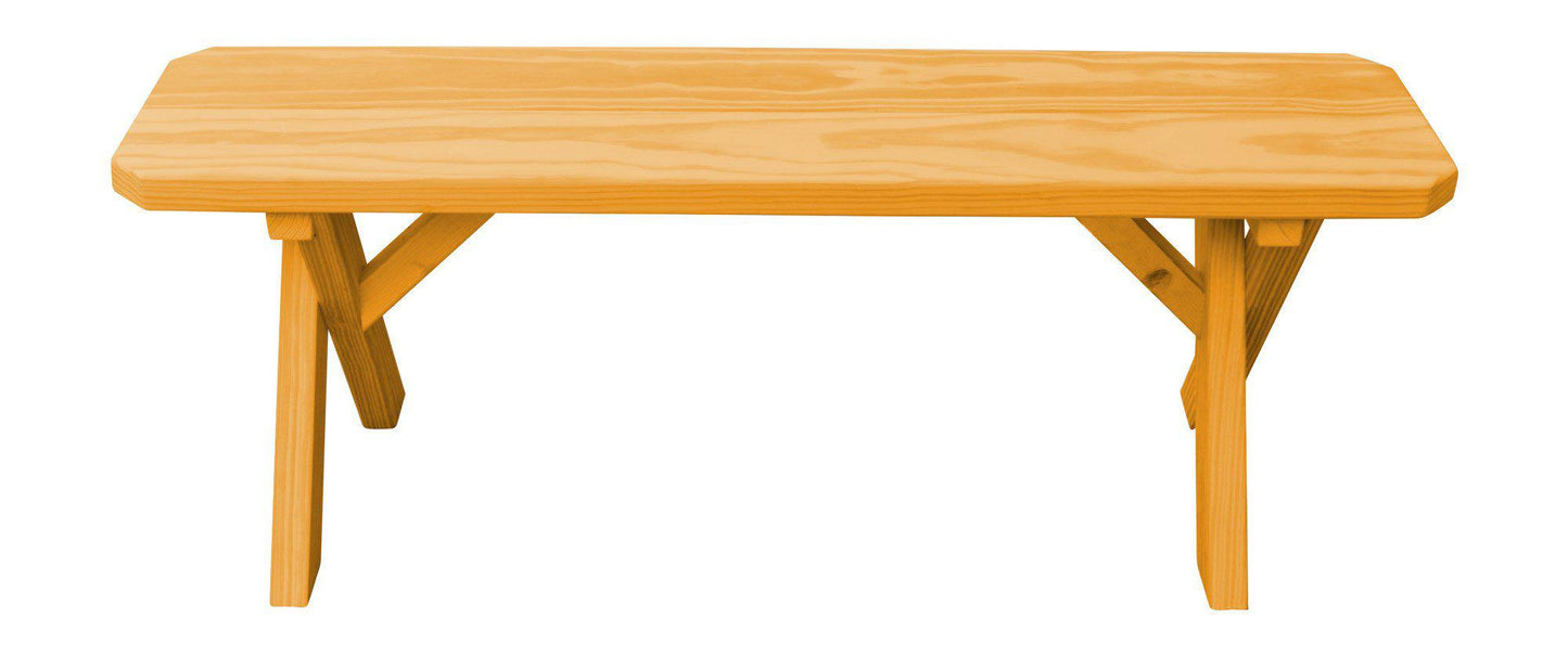 A&L Furniture Co. Yellow Pine 44" Crossleg Bench Only - LEAD TIME TO SHIP 10 BUSINESS DAYS