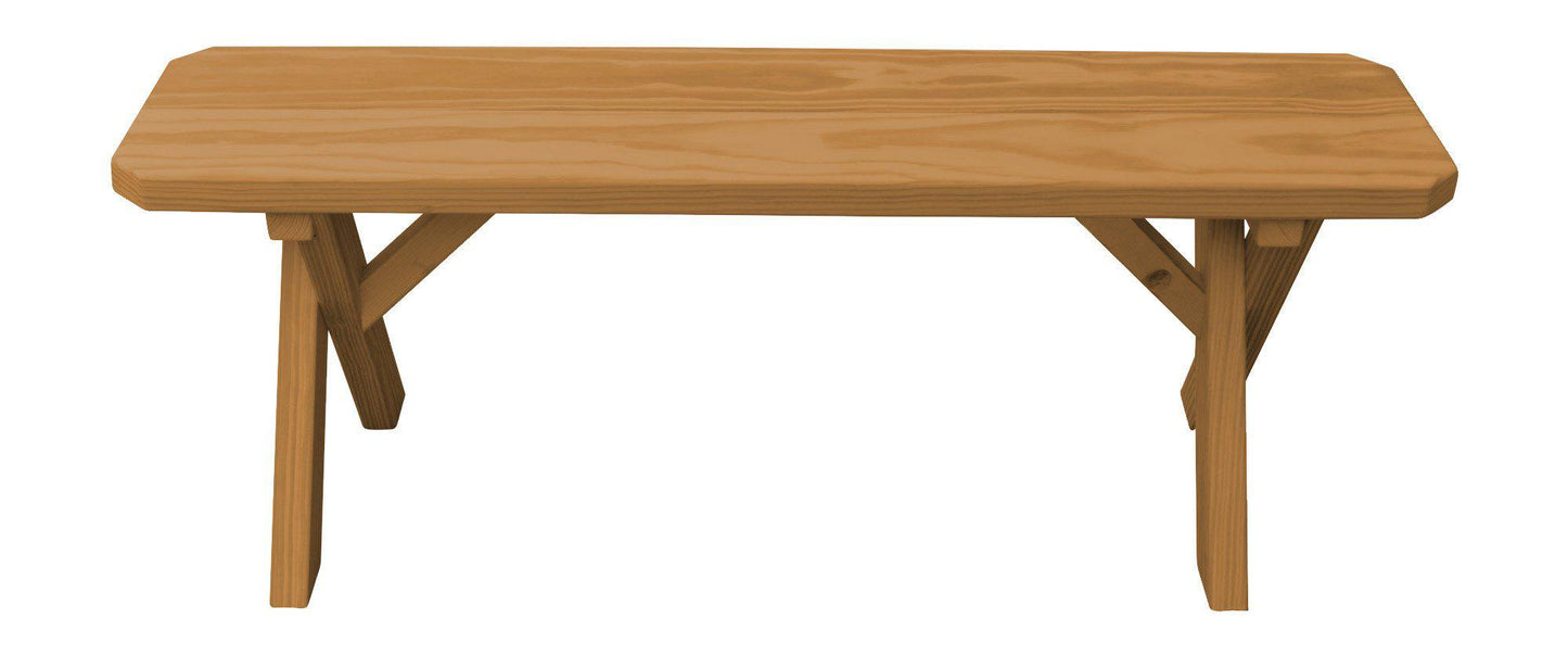 A&L Furniture Co. Yellow Pine 44" Crossleg Bench Only - LEAD TIME TO SHIP 10 BUSINESS DAYS