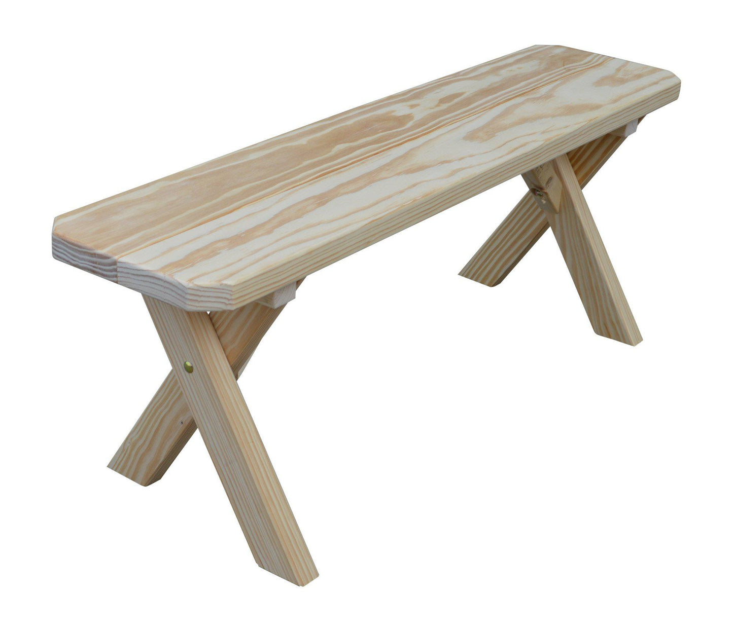 A&L Furniture Co. Yellow Pine 44" Crossleg Bench Only - LEAD TIME TO SHIP 10 BUSINESS DAYS
