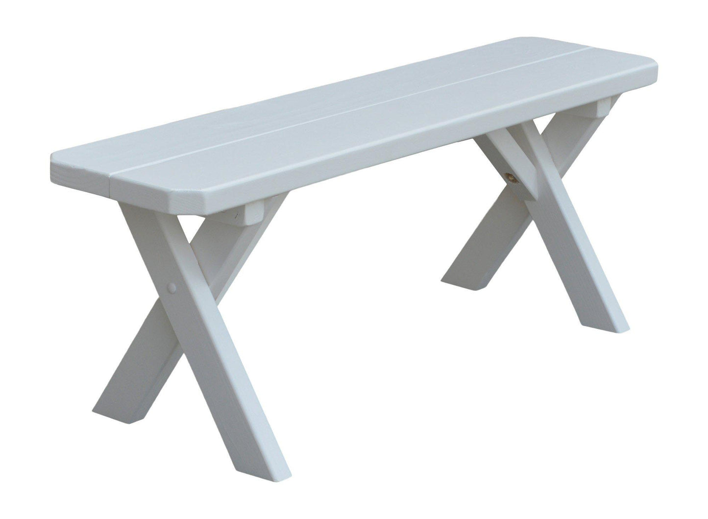 A&L Furniture Co. Yellow Pine 44" Crossleg Bench Only - LEAD TIME TO SHIP 10 BUSINESS DAYS