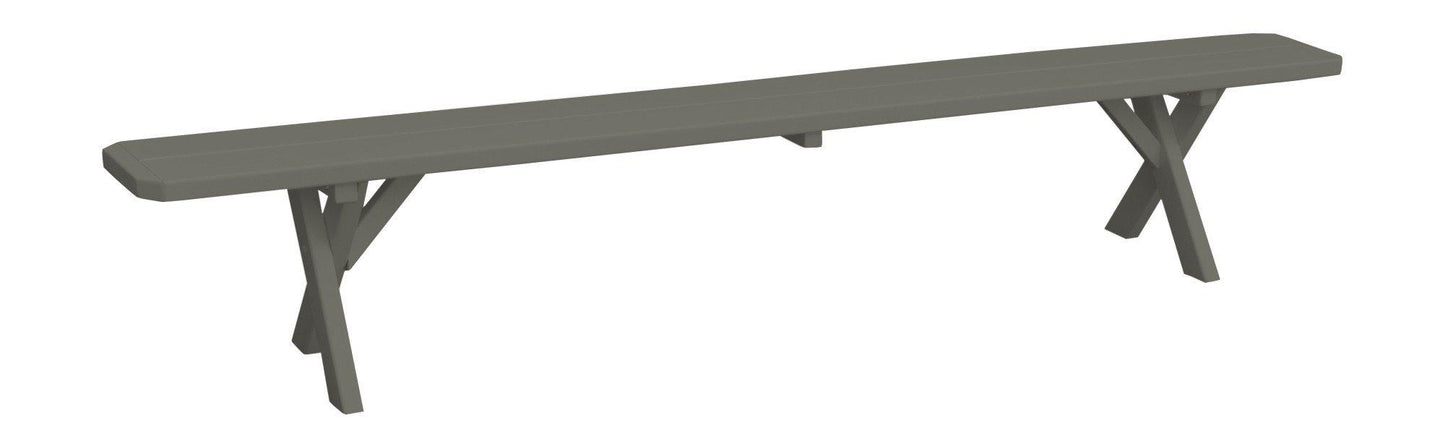 A&L Furniture Co. Yellow Pine 95" Crossleg Bench Only - LEAD TIME TO SHIP 10 BUSINESS DAYS