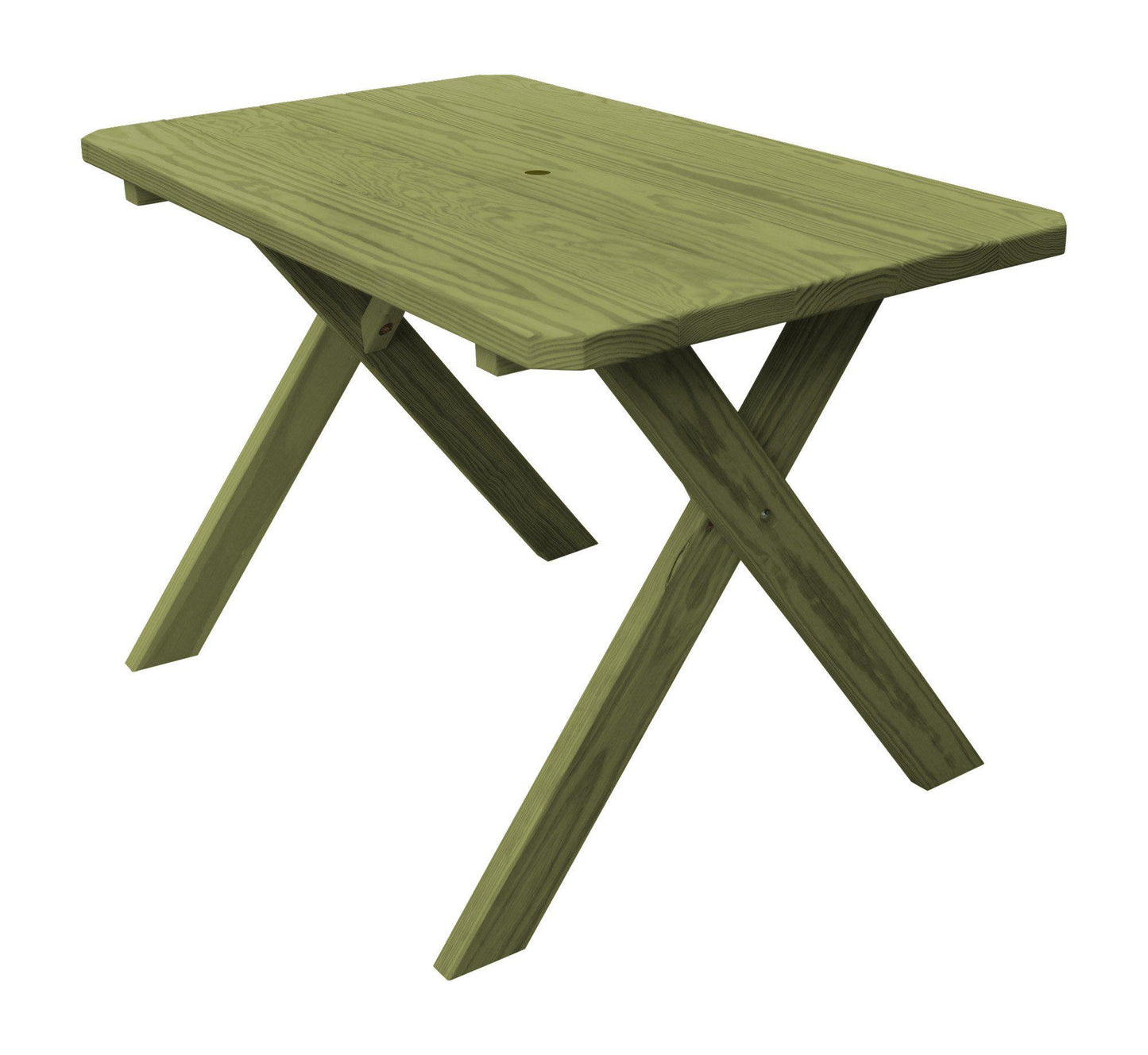 A&L Furniture Co. Yellow Pine 55" Cross-leg Table Only - Specify for Free 2" Umbrella Hole - LEAD TIME TO SHIP 10 BUSINESS DAYS