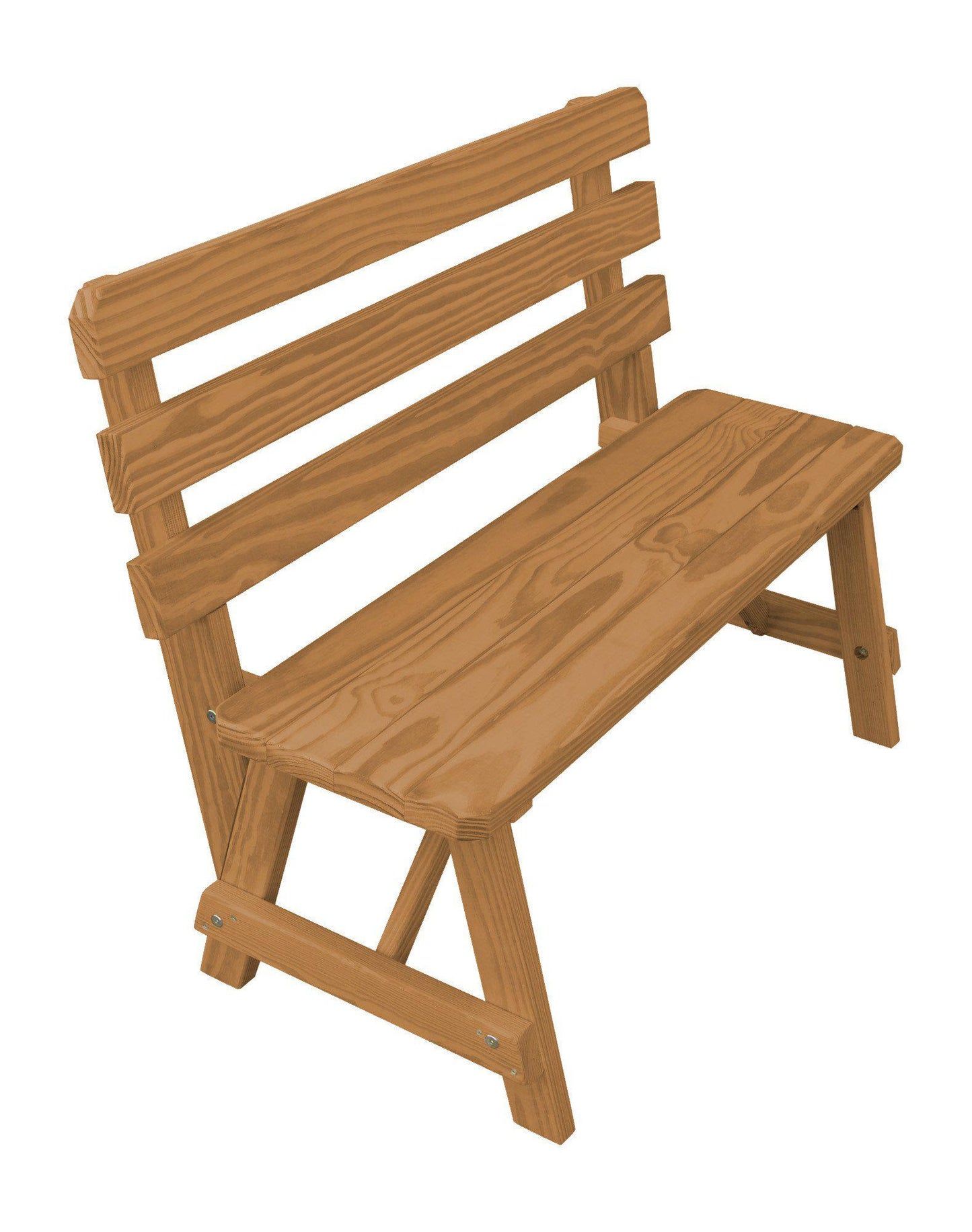 A&L Furniture Co. Yellow Pine 44" Traditional Backed Bench Only - LEAD TIME TO SHIP 10 BUSINESS DAYS