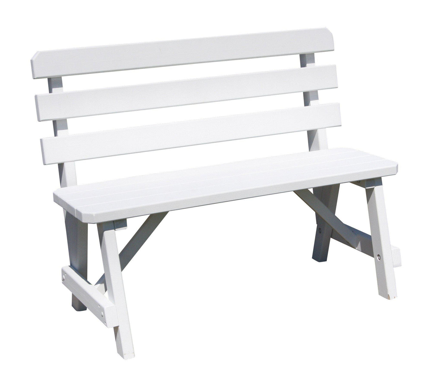 A&L Furniture Co. Yellow Pine 44" Traditional Backed Bench Only - LEAD TIME TO SHIP 10 BUSINESS DAYS