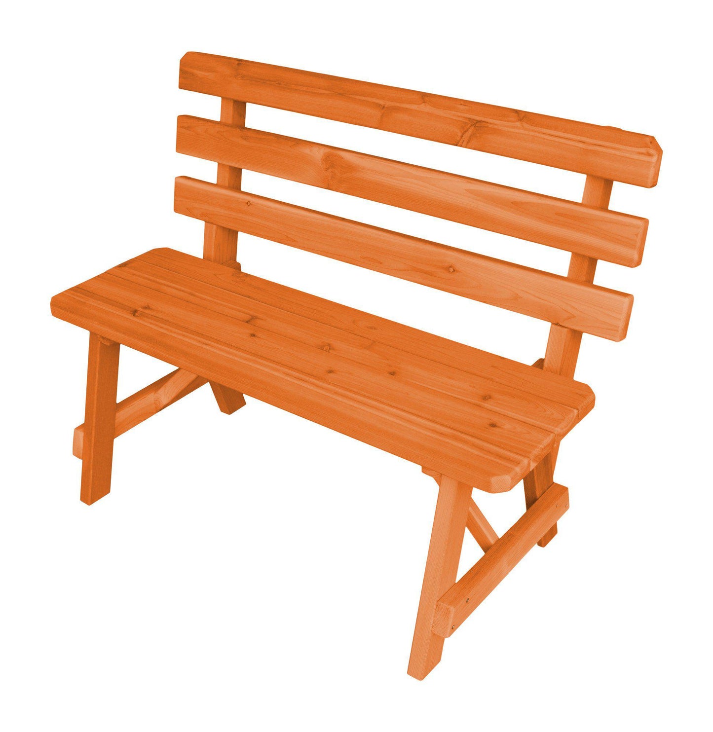 Regallion Outdoor Western Red Cedar 23" Traditional Backed Bench Only - LEAD TIME TO SHIP 15 BUSINESS DAYS OR LESS