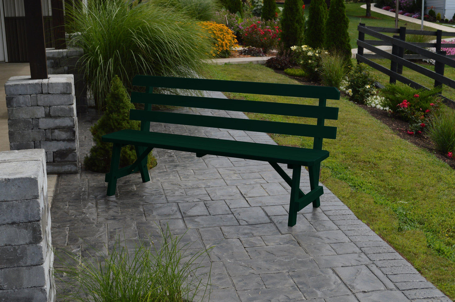 A&L Furniture Co. Yellow Pine 70" Traditional Backed Bench Only - LEAD TIME TO SHIP 10 BUSINESS DAYS