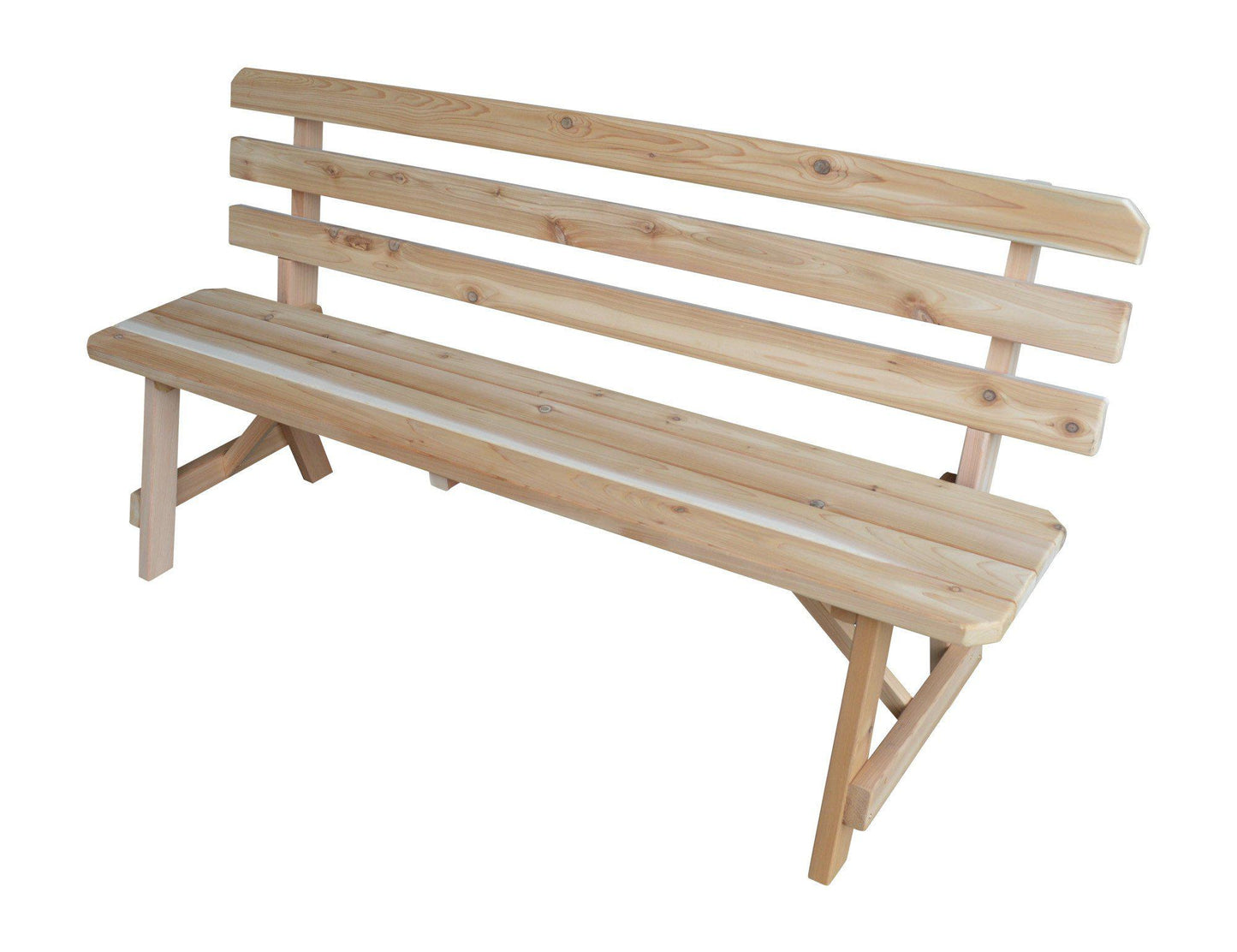 Regallion Outdoor Western Red Cedar 70" Traditional Backed Bench Only - LEAD TIME TO SHIP 7 BUSINESS DAYS OR LESS