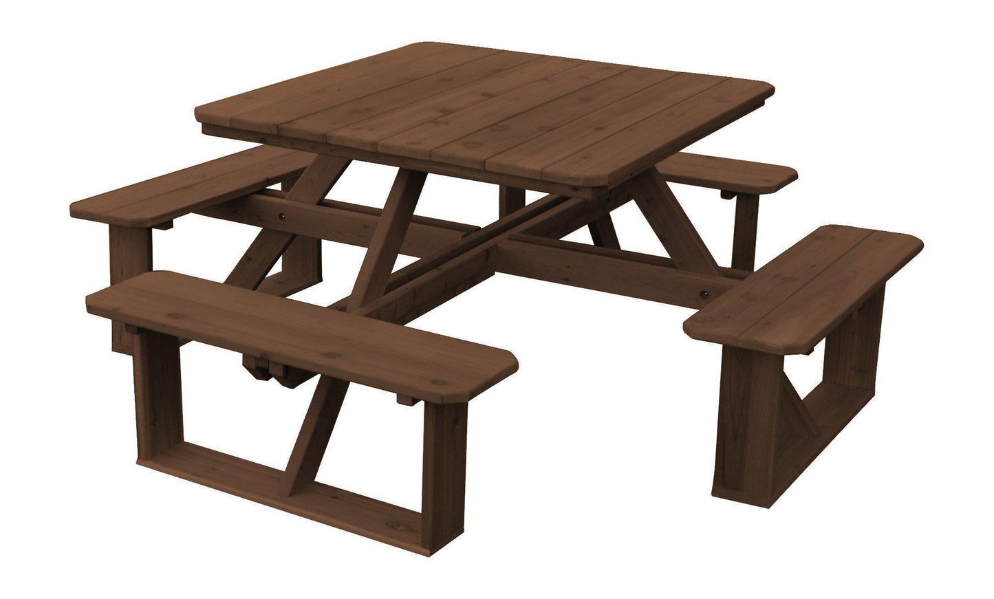 Regallion Outdoor Western Red Cedar 44"  Square Walk-In Table- Specify for FREE 2" Umbrella Hole - LEAD TIME TO SHIP 2 WEEKS