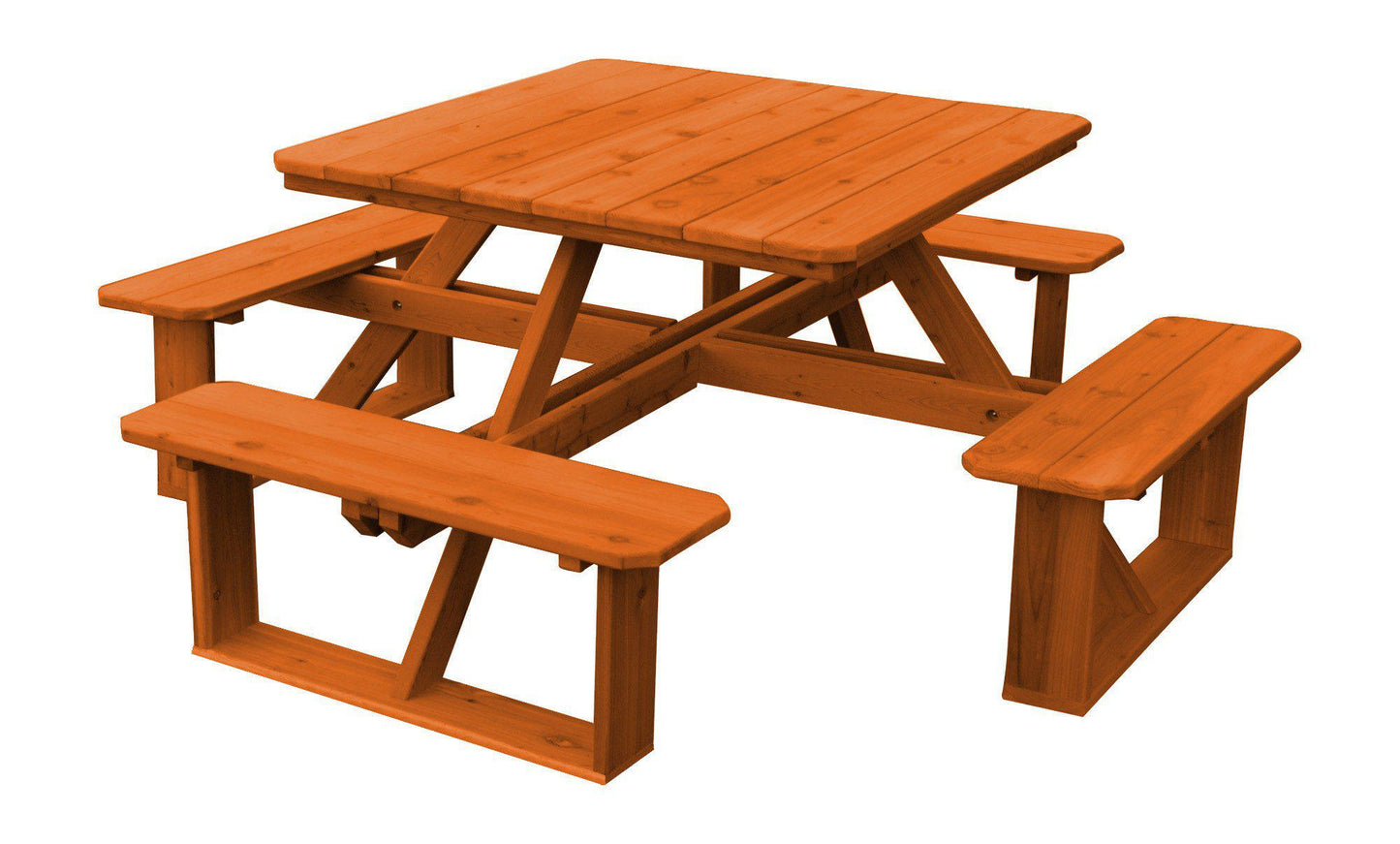 Regallion Outdoor Western Red Cedar 44"  Square Walk-In Table- Specify for FREE 2" Umbrella Hole - LEAD TIME TO SHIP 2 WEEKS
