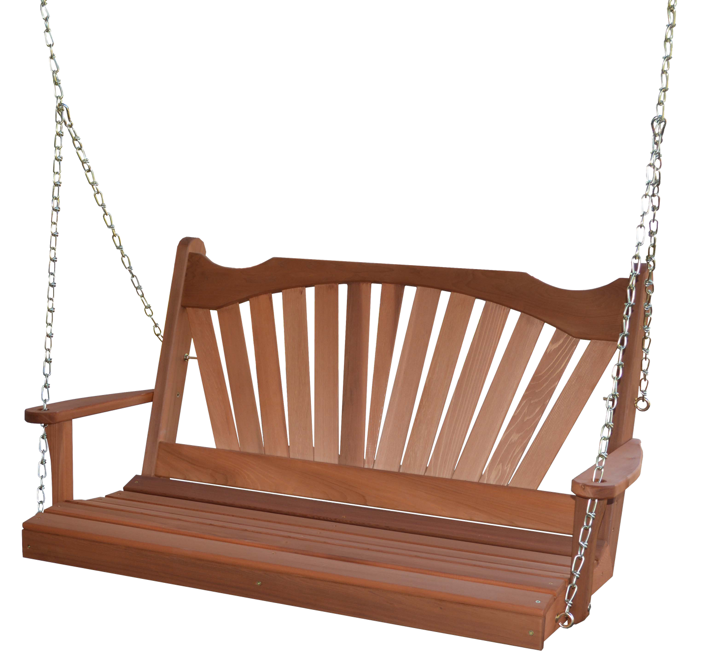 Regallion Outdoor Western Red Cedar 4' Fanback Swing - LEAD TIME TO SHIP 7 BUSINESS DAYS OR LESS