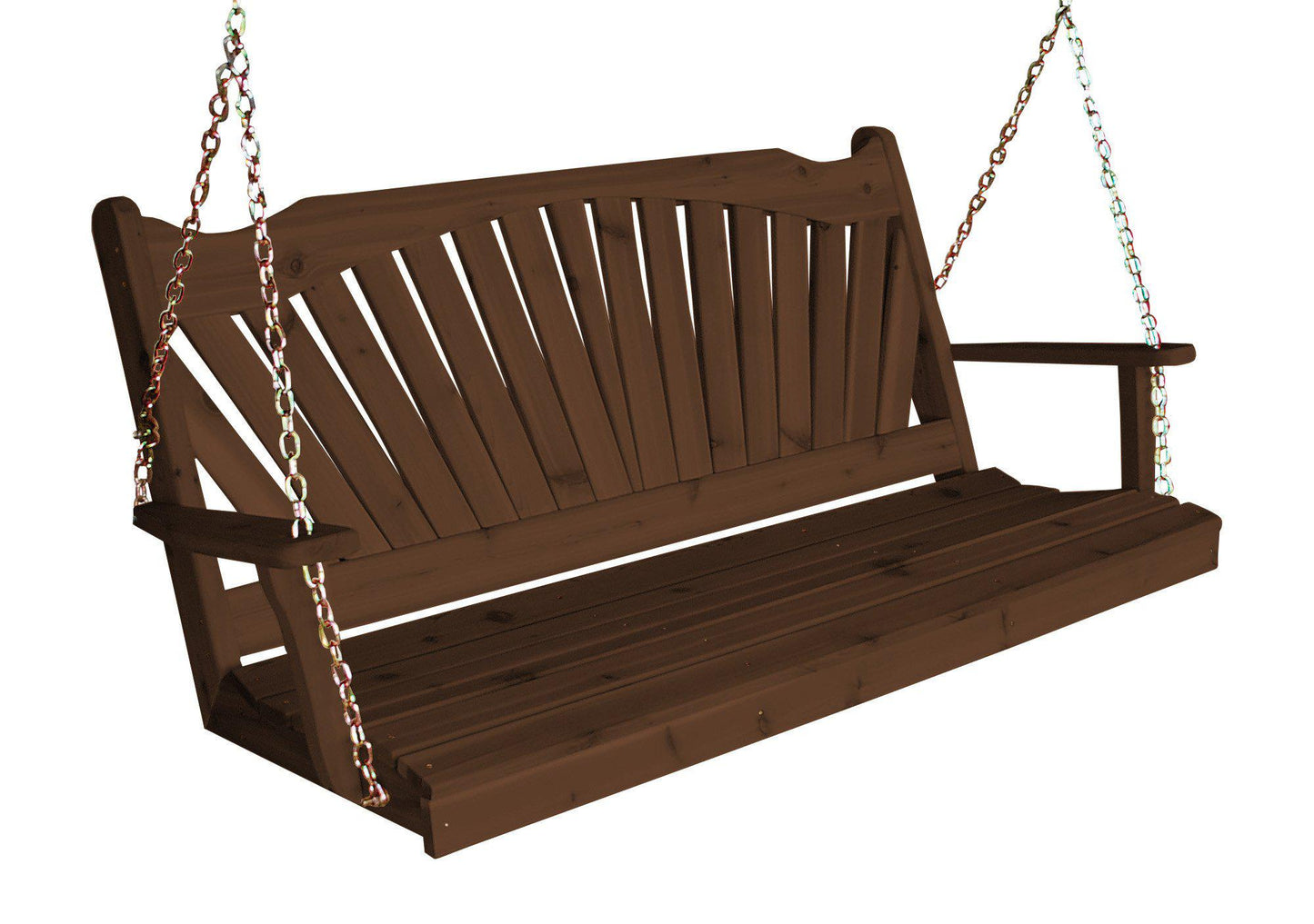 Regallion Outdoor Western Red Cedar 4' Fanback Swing - LEAD TIME TO SHIP 7 BUSINESS DAYS OR LESS