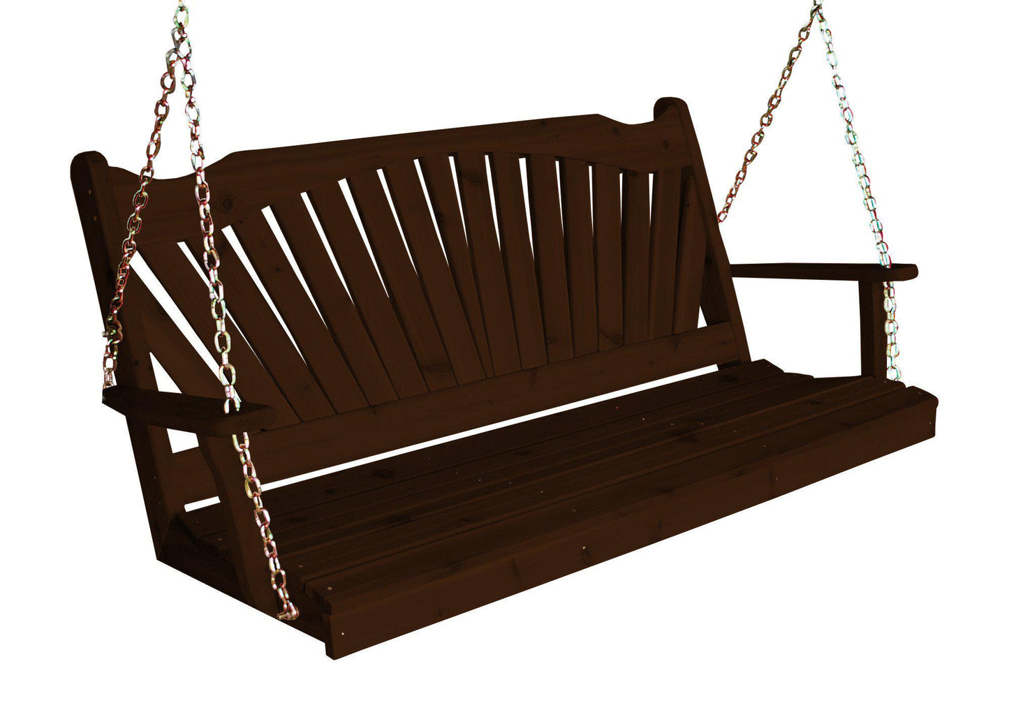 Regallion Outdoor Western Red Cedar 4' Fanback Swing - LEAD TIME TO SHIP 7 BUSINESS DAYS OR LESS