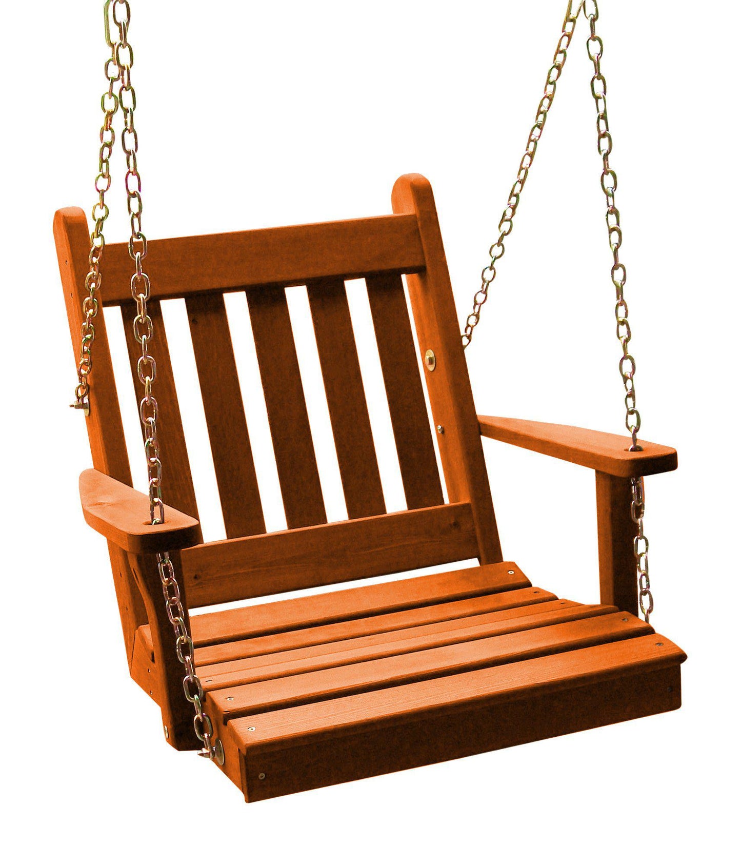 Regallion Outdoor Western Red Cedar 2' Traditional English Single Chair Swing - LEAD TIME TO SHIP 7 BUSINESS DAYS OR LESS